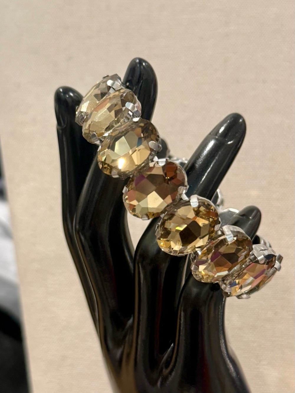 Crystal Stretch Bracelet - Champagne Gold